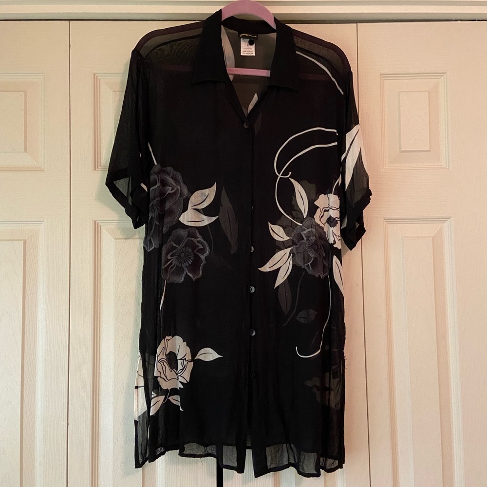 Gottex Black Bathing Suit Coverup